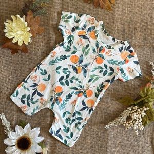 Boutique Polyester Blend Unisex Oranges Print Romper